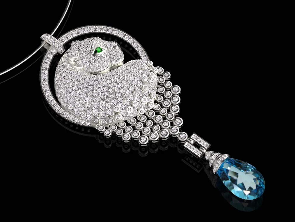 Pendant panther 3D Print Model .c4d .max .obj .3ds .fbx .stl .blend 