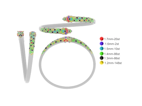 Bracelet panther 3D Print Model