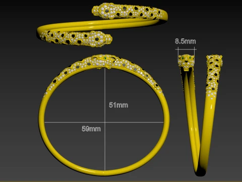 Bracelet panther 3D Print Model