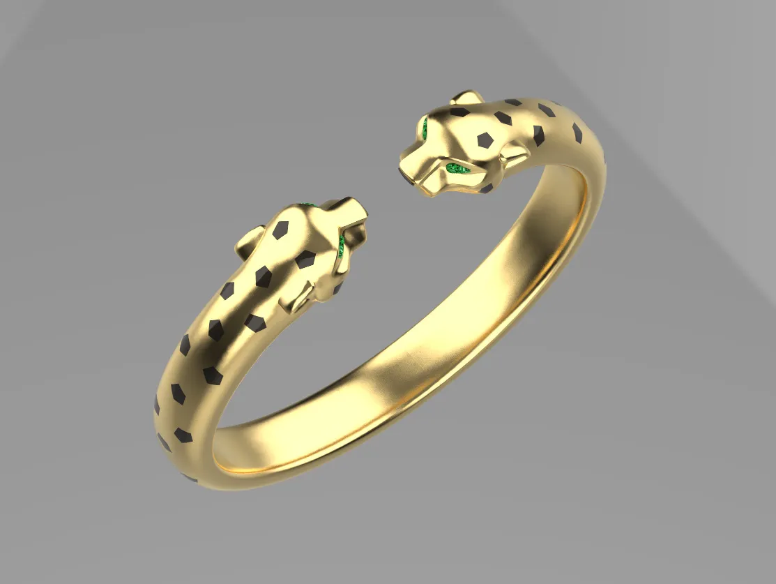 Bracelet panther 3D Print Model .c4d .max .obj .3ds .fbx .stl .blend 