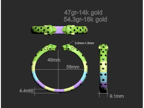 Bracelet panther 3D Print Model