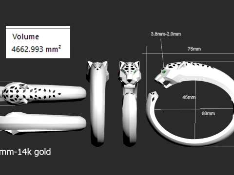 Bracelet panther 3D Print Model