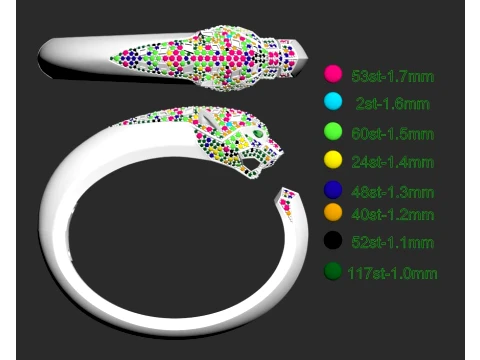 Bracelet panther 3D Print Model