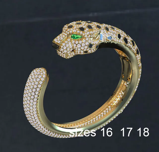 Bracelet panther 3D Print Model .c4d .max .obj .3ds .fbx .stl .blend 