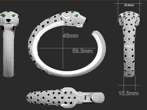 Bracelet panther 3D Print Model