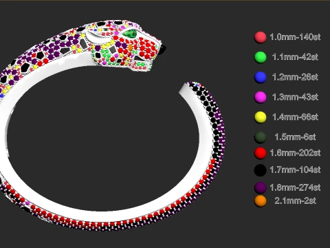 Bracelet panther 3D Print Model