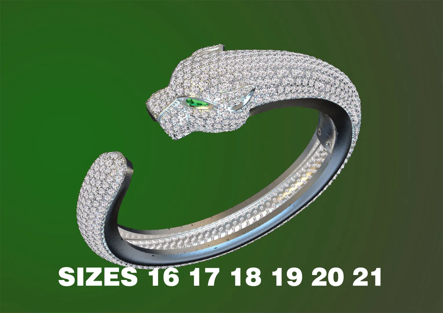 Bracelet panther 3D Print Model .c4d .max .obj .3ds .fbx .stl .blend 