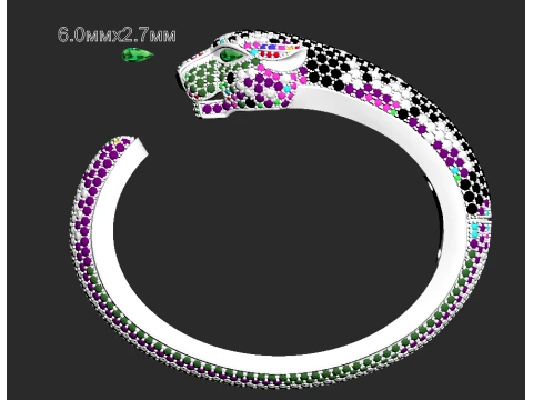 Bracelet panther 3D Print Model