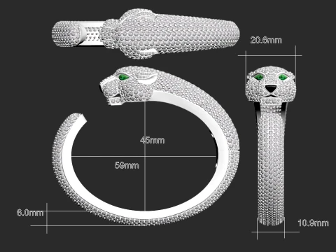 Bracelet panther 3D Print Model