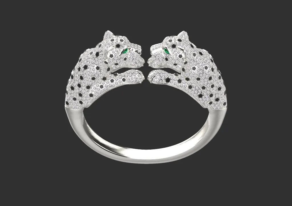 Bracelet panther 3D Print Model .c4d .max .obj .3ds .fbx .stl .blend 