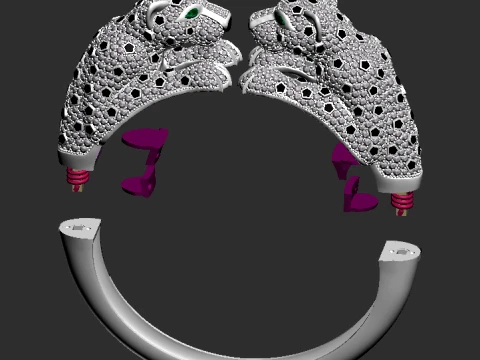 Bracelet panther 3D Print Model