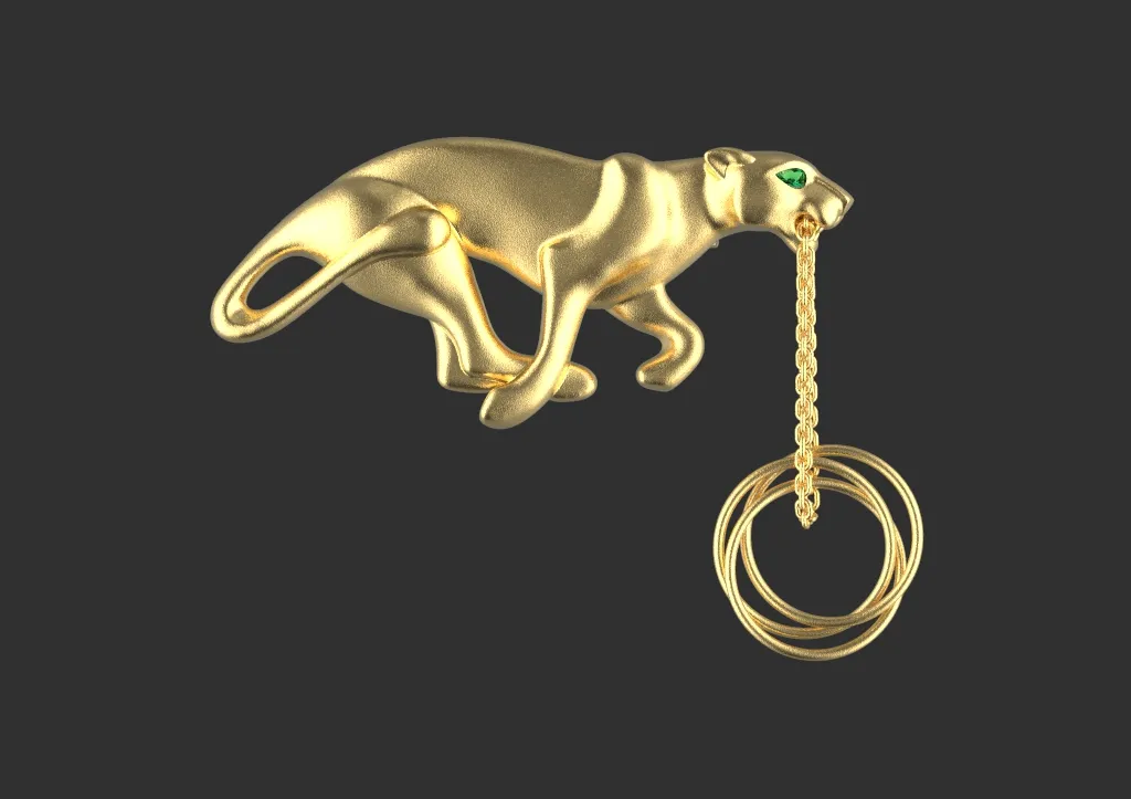 Brooch panther 3D Print Model .c4d .max .obj .3ds .fbx .stl .blend 