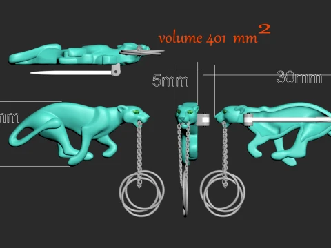Brooch panther 3D Print Model