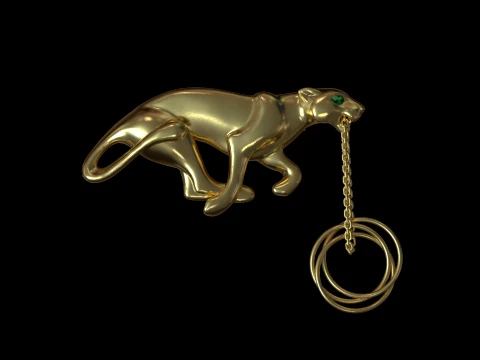 Brooch panther 3D Print Model