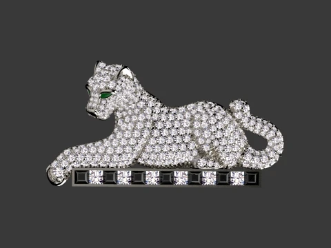 Brooch panther 3D Print Model