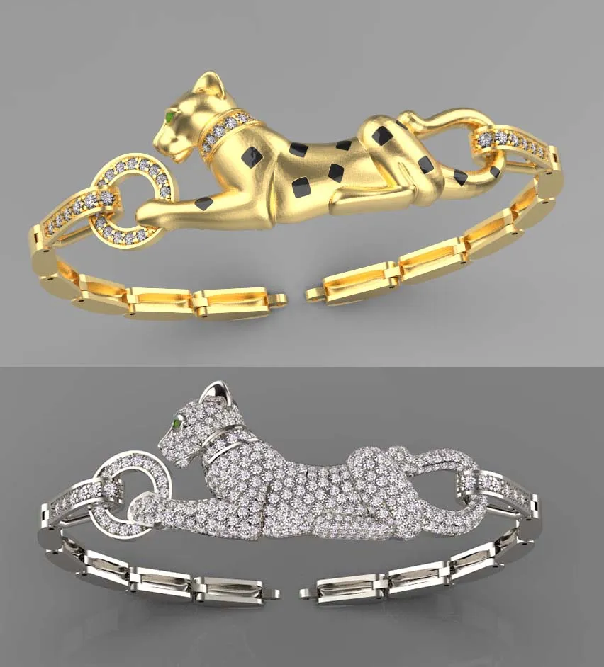 Bracelet panther 3D Print Model .c4d .max .obj .3ds .fbx .stl .blend 
