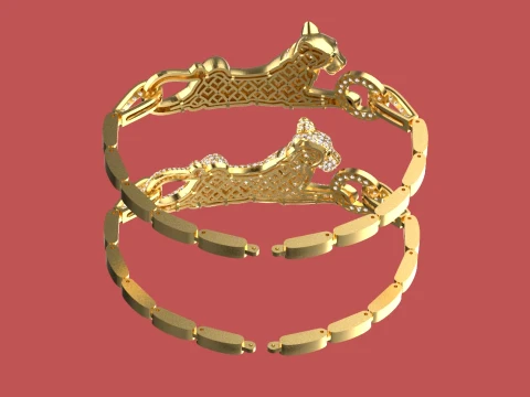 Bracelet panther 3D Print Model