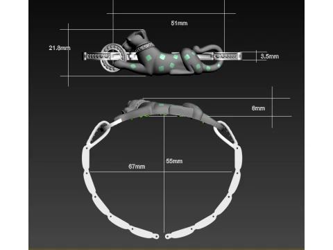 Bracelet panther 3D Print Model