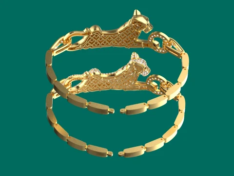 Bracelet panther 3D Print Model