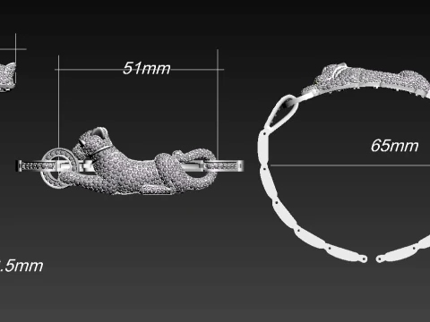Bracelet panther 3D Print Model