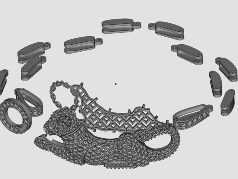 Bracelet panther 3D Print Model