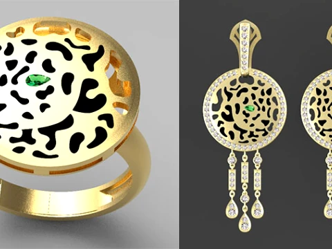 Pendientes anillo pantera Modelo de impresión 3D