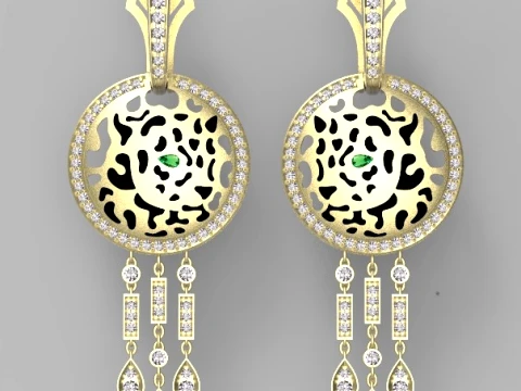 Earrings ring panther 3D Print Model