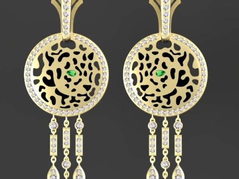 Earrings ring panther 3D Print Model