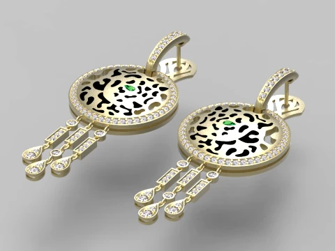 Earrings ring panther 3D Print Model