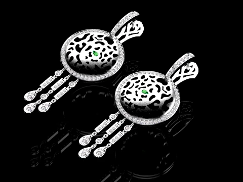 Earrings ring panther 3D Print Model