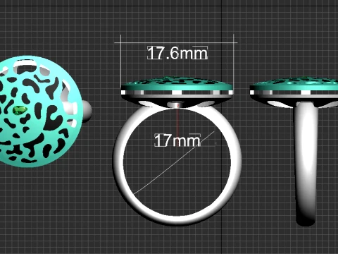 Earrings ring panther 3D Print Model