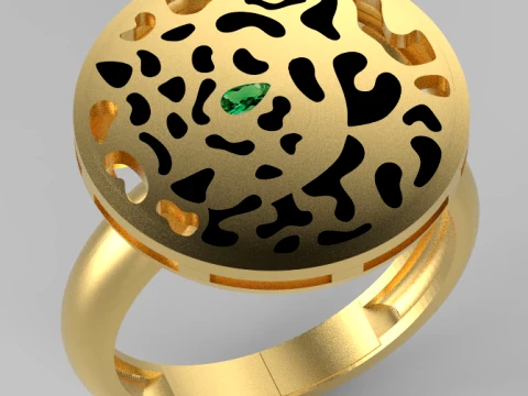 Earrings ring panther 3D Print Model