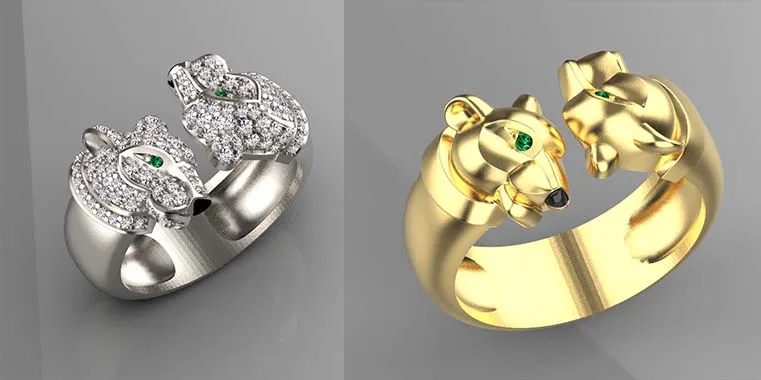 Ring Panther 3D Print Model .c4d .max .obj .3ds .fbx .stl .blend