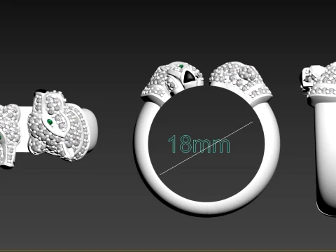 Ring Panther 3D Print Model