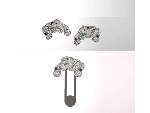 Brooch and cufflinks panther 3D Print Model