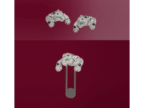 Brooch and cufflinks panther 3D Print Model