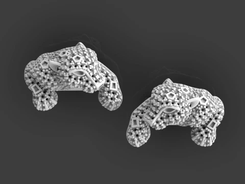Brooch and cufflinks panther 3D Print Model