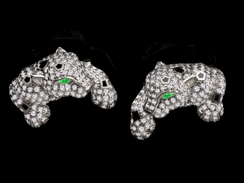 Brooch and cufflinks panther 3D Print Model