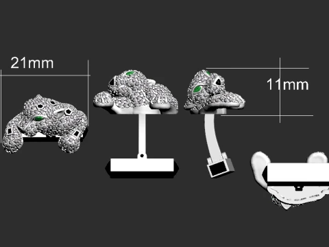 Brooch and cufflinks panther 3D Print Model