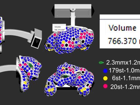 Brooch and cufflinks panther 3D Print Model