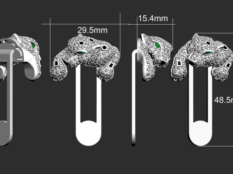 Brooch and cufflinks panther 3D Print Model