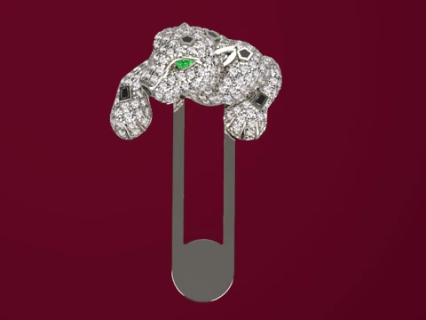 Brooch and cufflinks panther 3D Print Model
