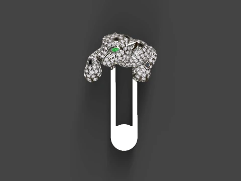 Brooch and cufflinks panther 3D Print Model