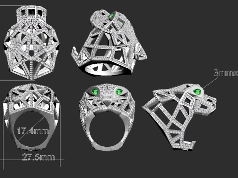 Ring Panther 3D Print Model