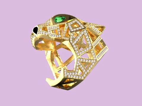 Ring Panther 3D Print Model