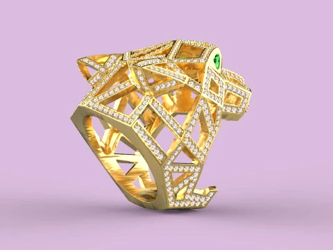 Ring Panther 3D Print Model