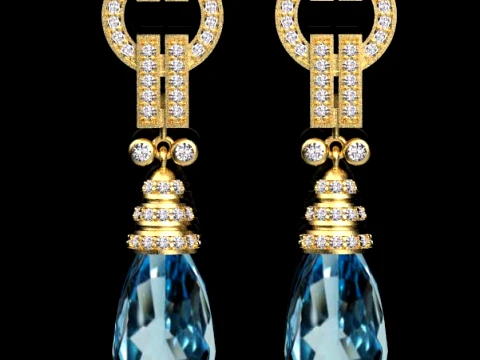 Earrings panther 3D Print Model