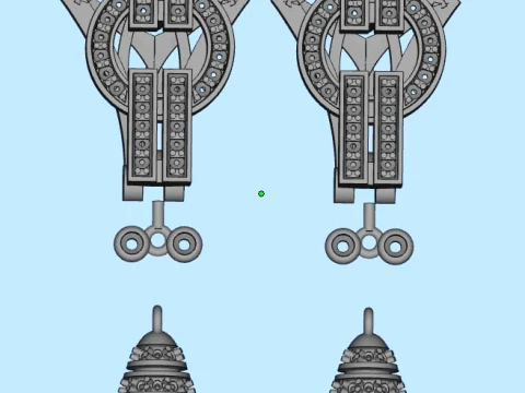 Earrings panther 3D Print Model