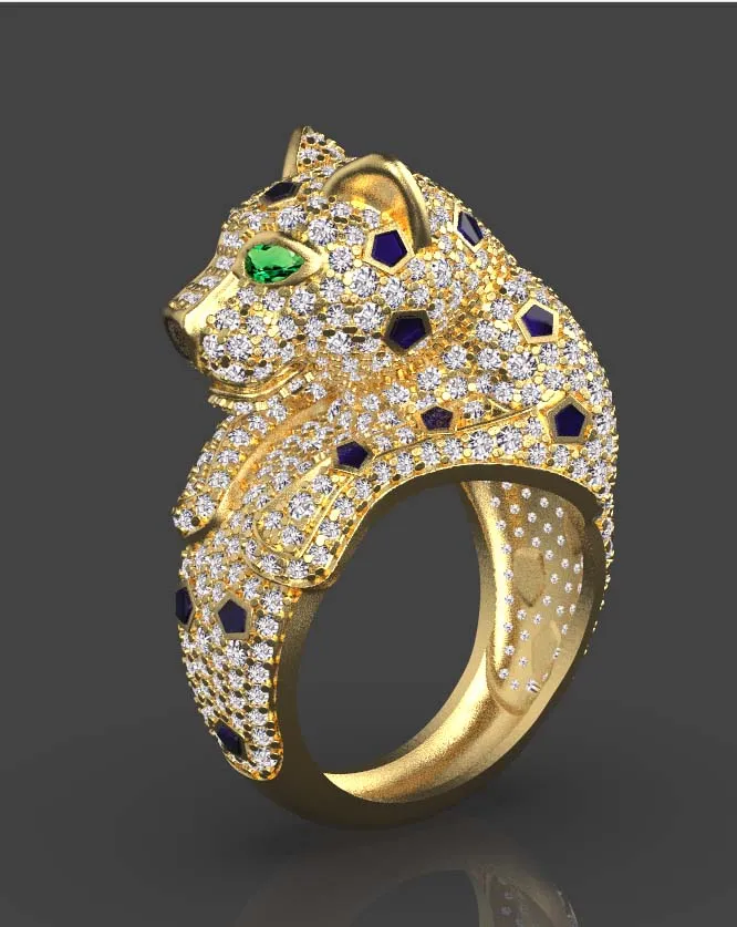 Ring Panther 3D Print Model .c4d .max .obj .3ds .fbx .stl .blend