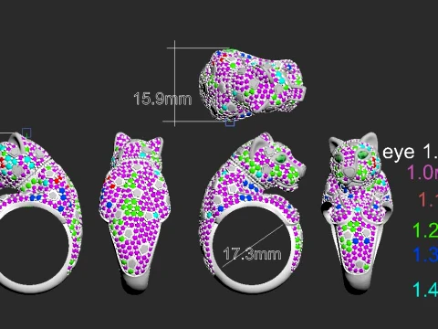 Ring Panther 3D Print Model